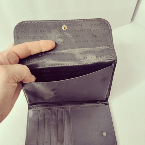 BANDOLINO Oil Slick Snake Skin Wristlet Wallet Clutch Cell Phone Case w/ Chain - Picture 3 of 16